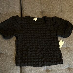 Elegant Black Textured Women's Top